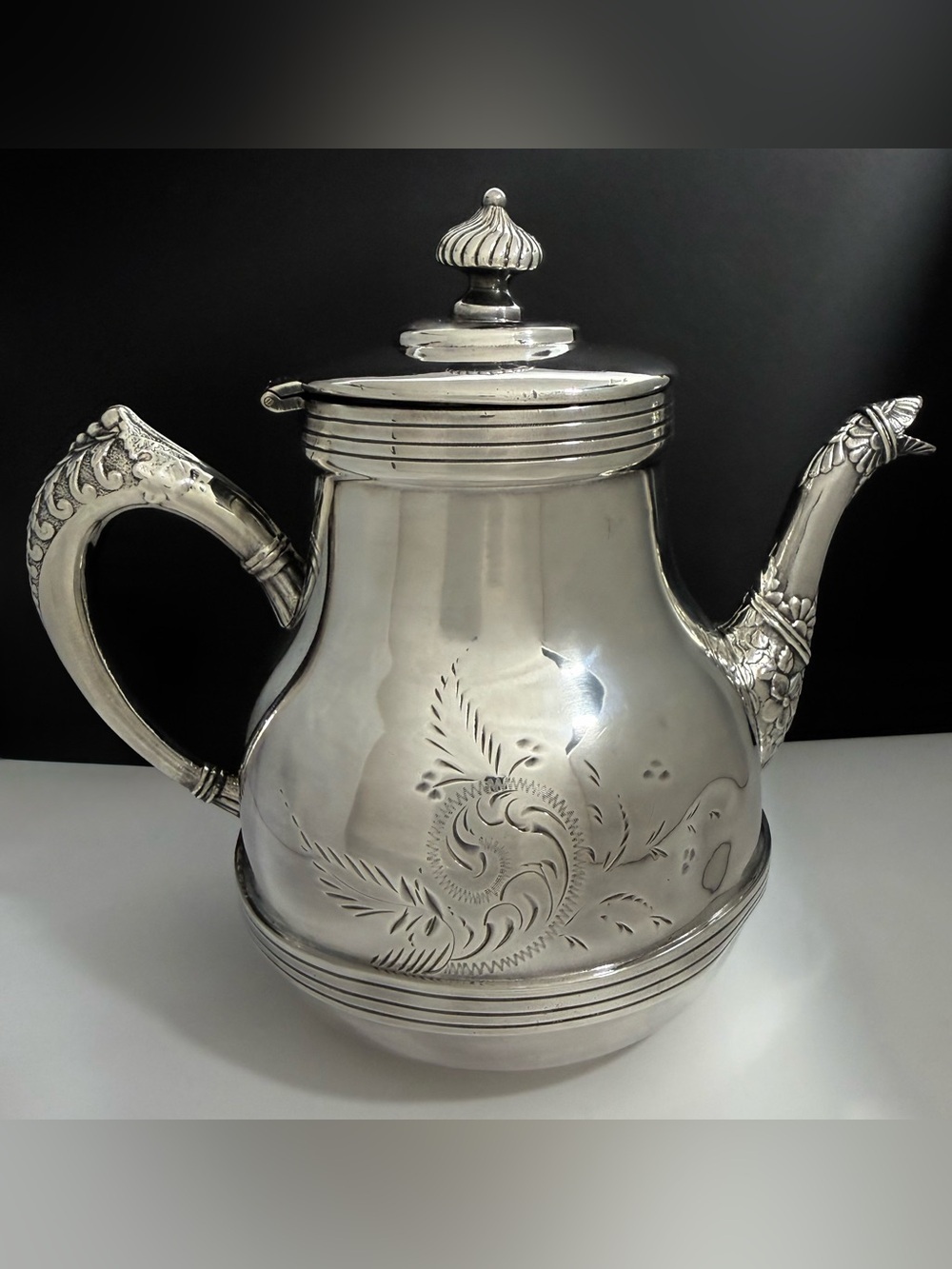 Antique Empire Mfg Co Quadruple Plate Silverplate Teapot #101 Repousse Victorian